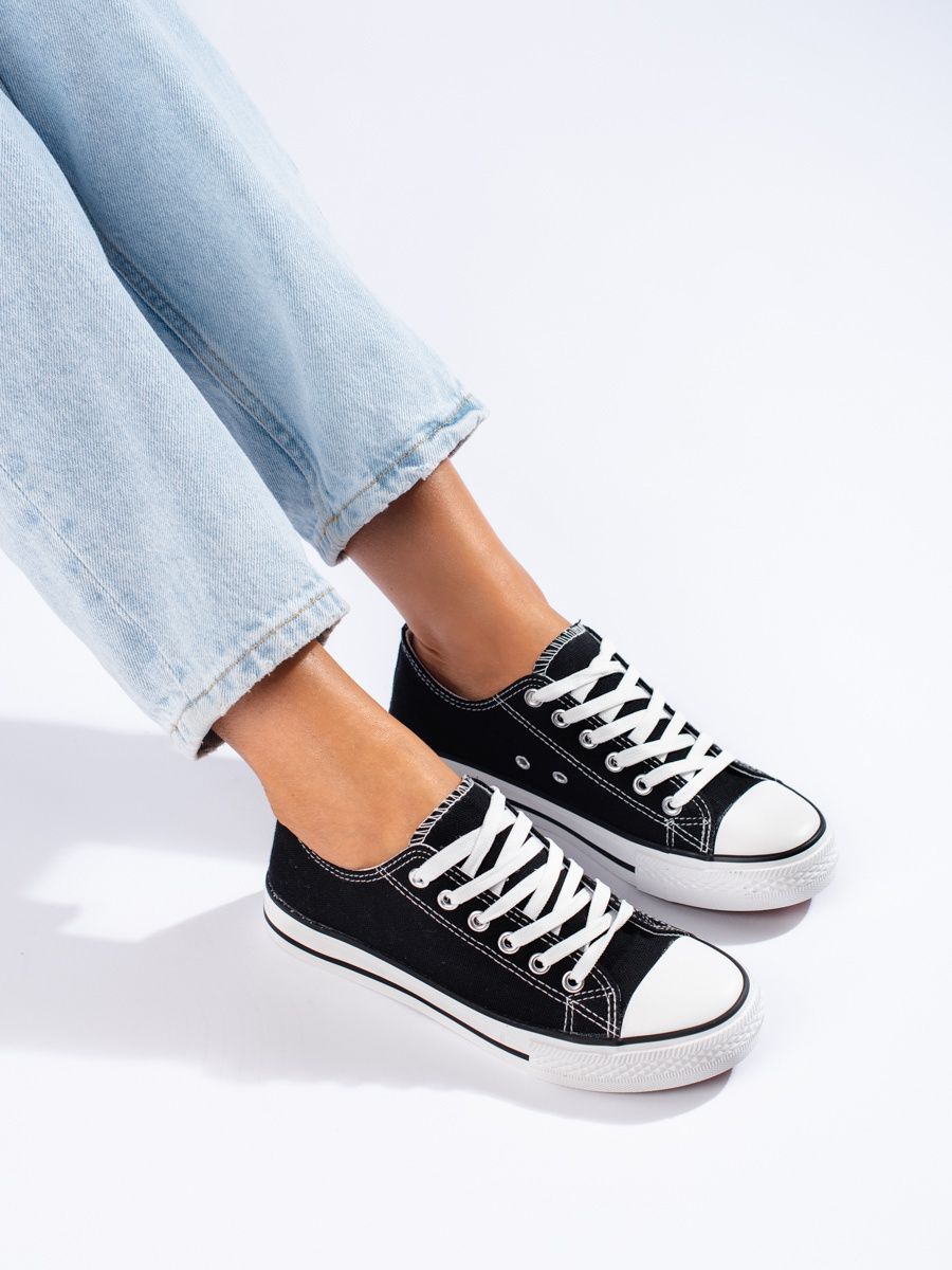 Klassische schwarze Damensneaker Shelovet
