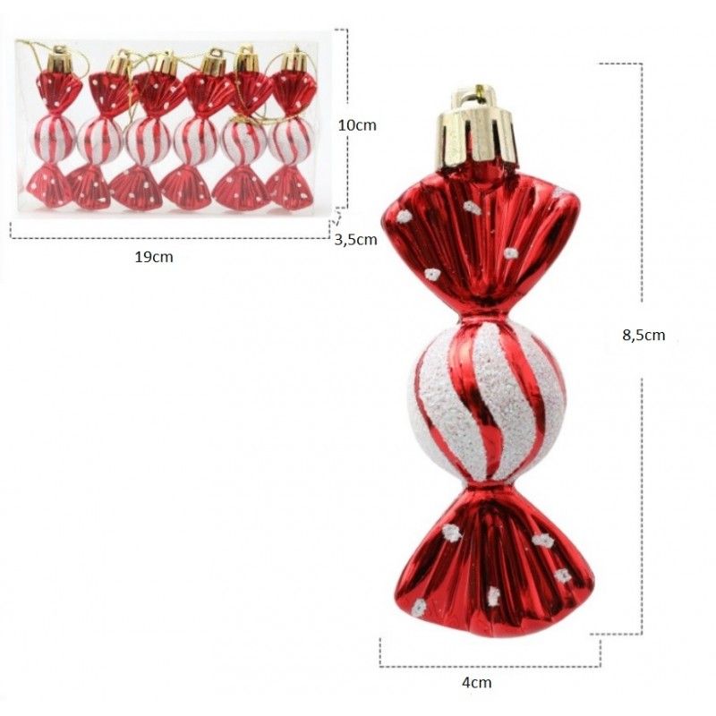 Weihnachtsdekorationen - Bonbons 6 Stk