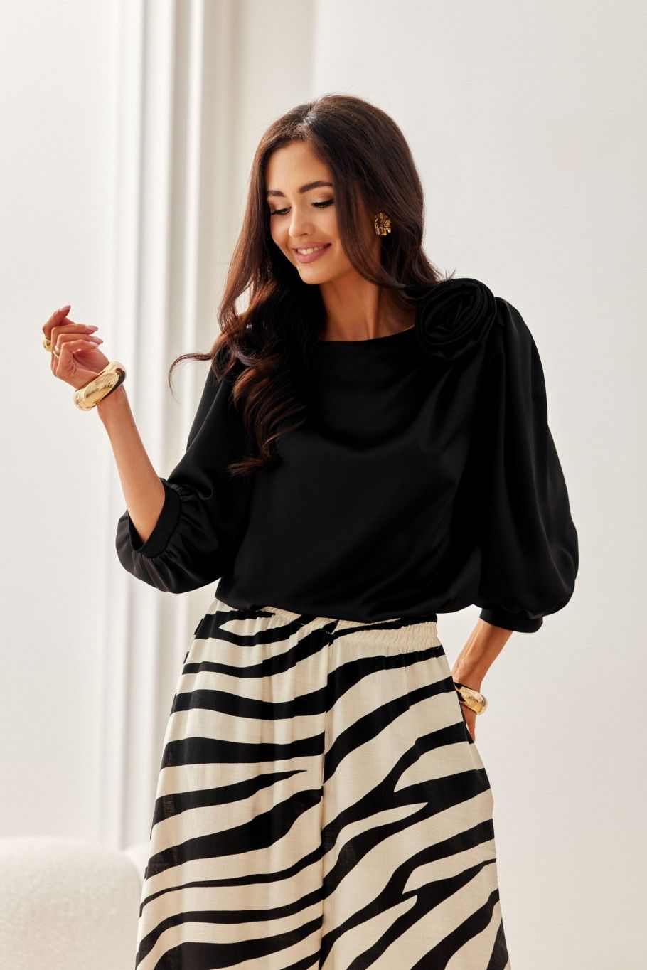 Schwarze Bluse Giana