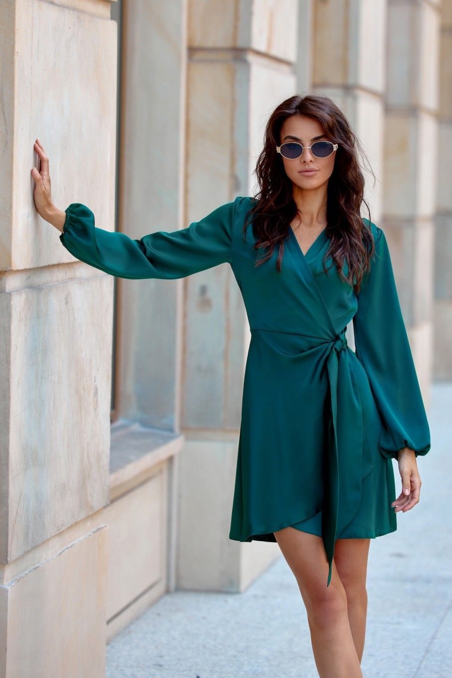 Catlin – Mini-Kleid in Flaschengrün