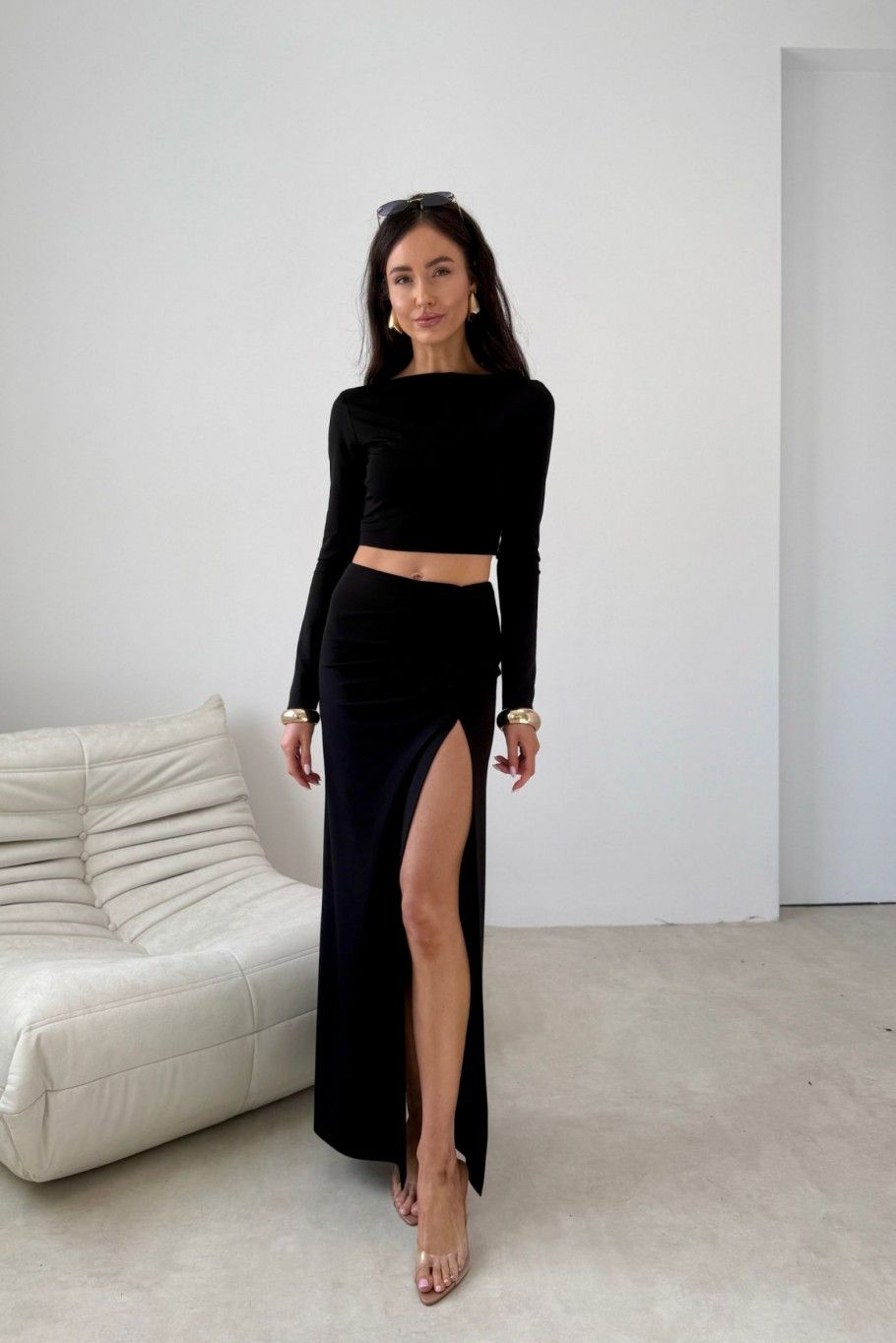 Schwarze Bluse Linnea