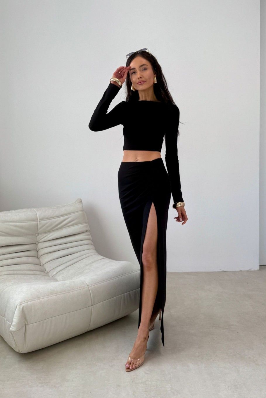 Schwarze Bluse Linnea