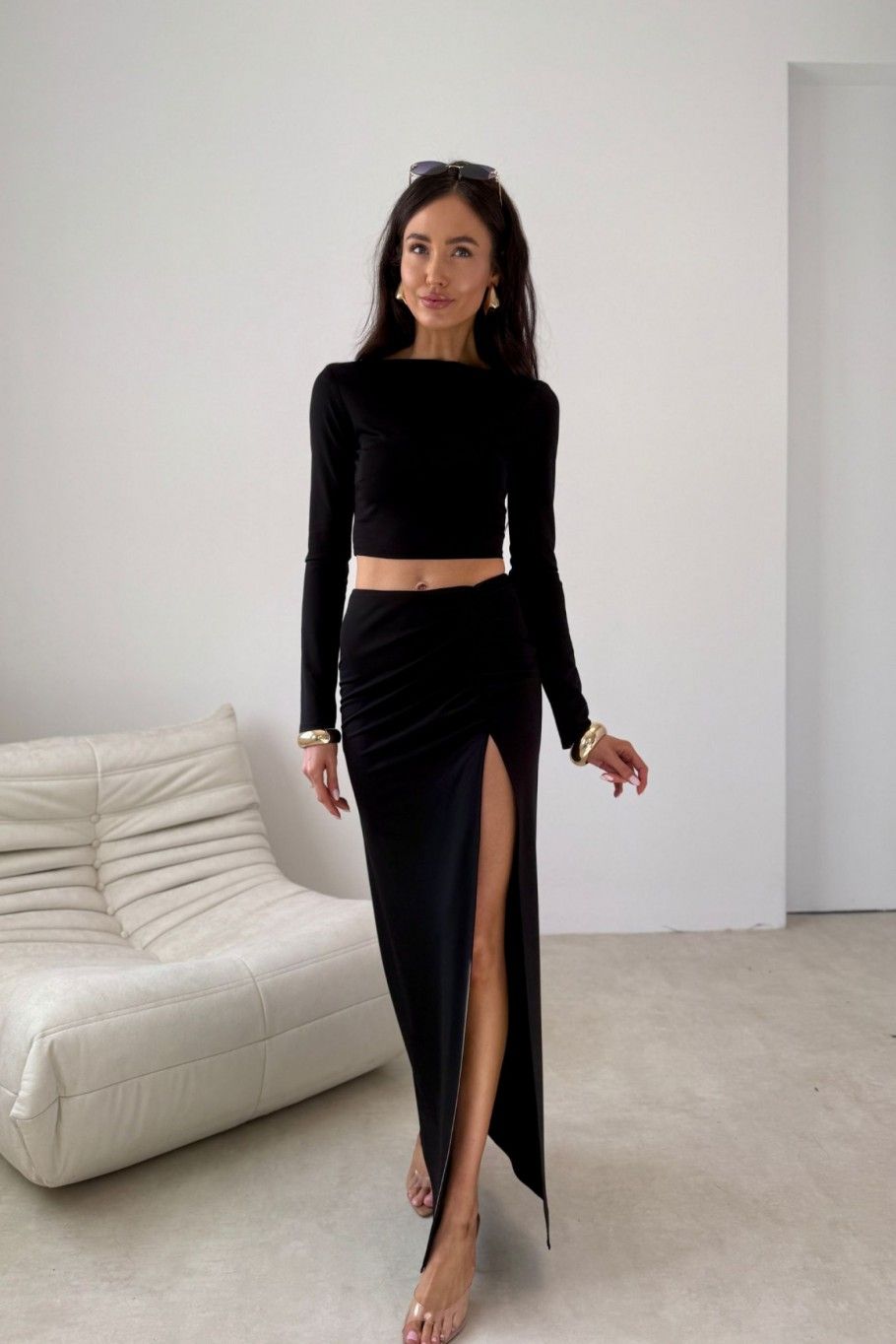 Schwarzer Maxi-Rock Ottilia