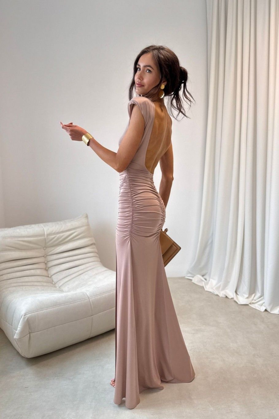 Maxikleid in Mokka Aurelia