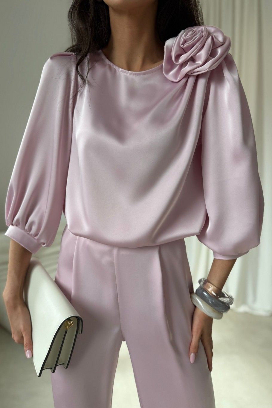 Elegante hellrosa Hose Elsa