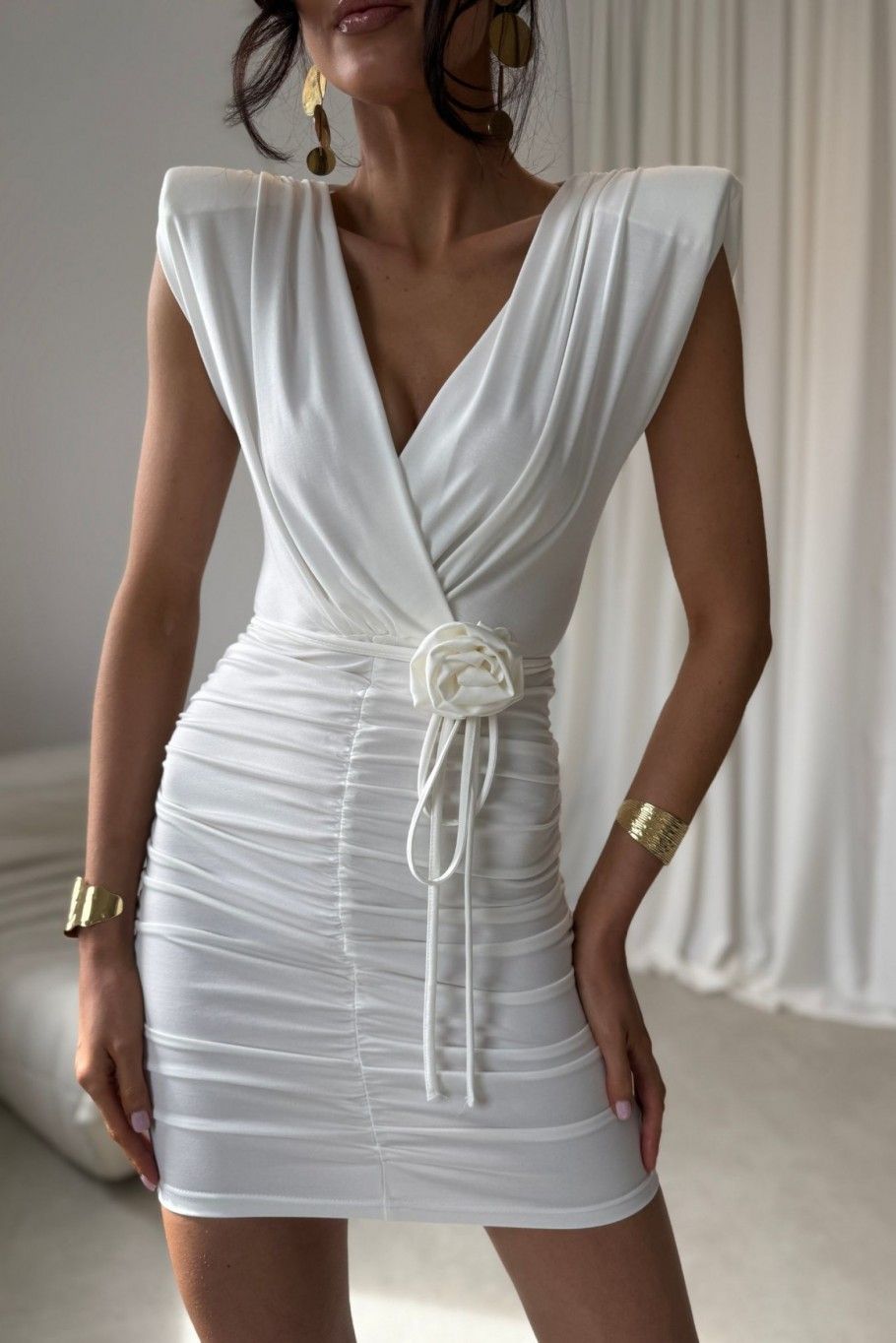 Mini-Kleid in Ecru