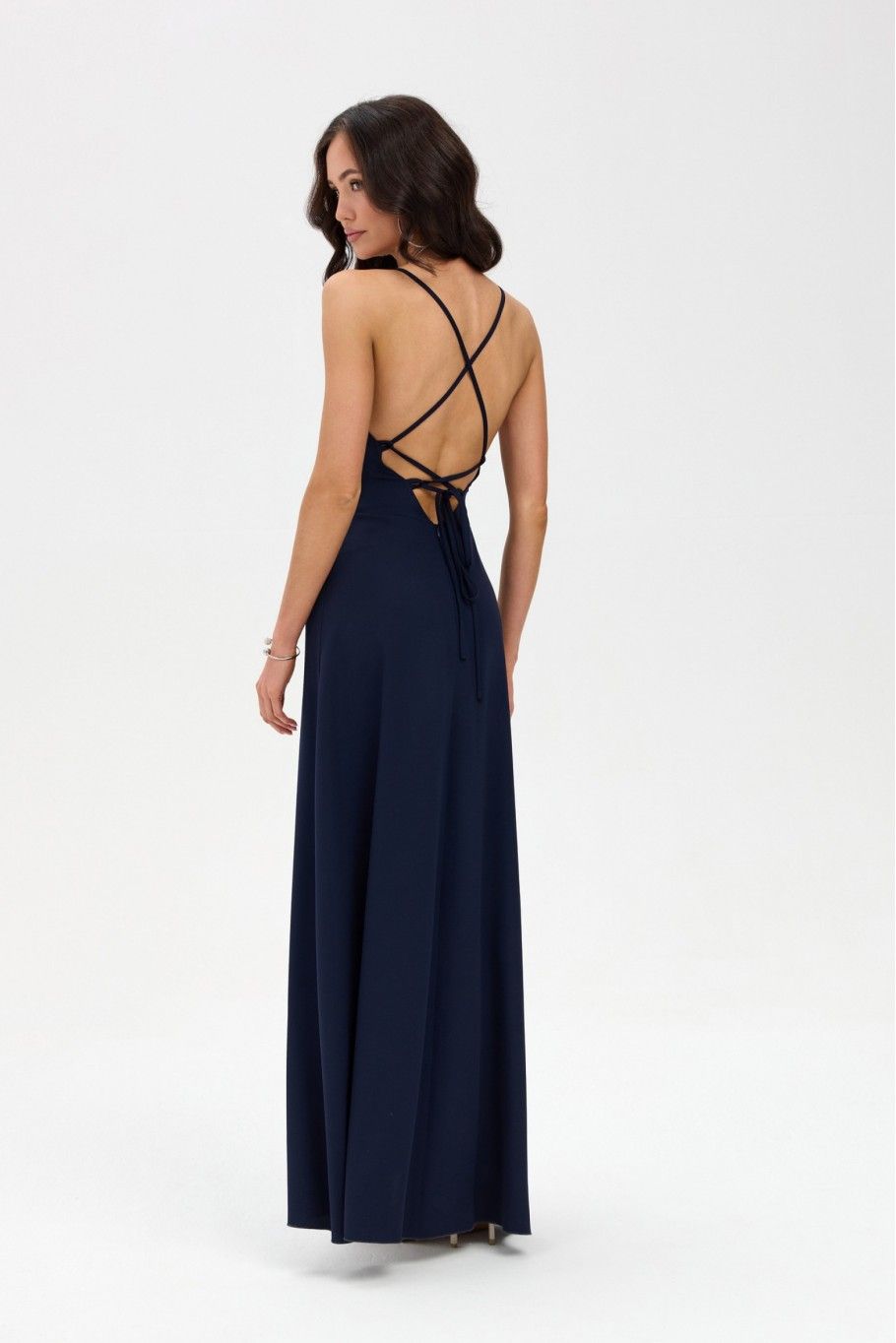 Maxikleid in Dunkelblau mit Trägern