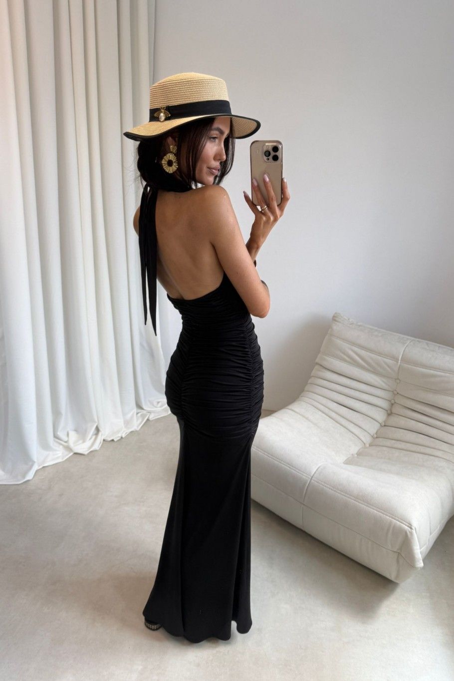 Schwarzes Maxi-Kleid Adeline
