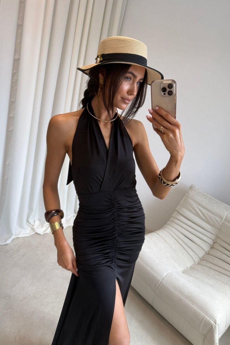 Schwarzes Maxi-Kleid Adeline