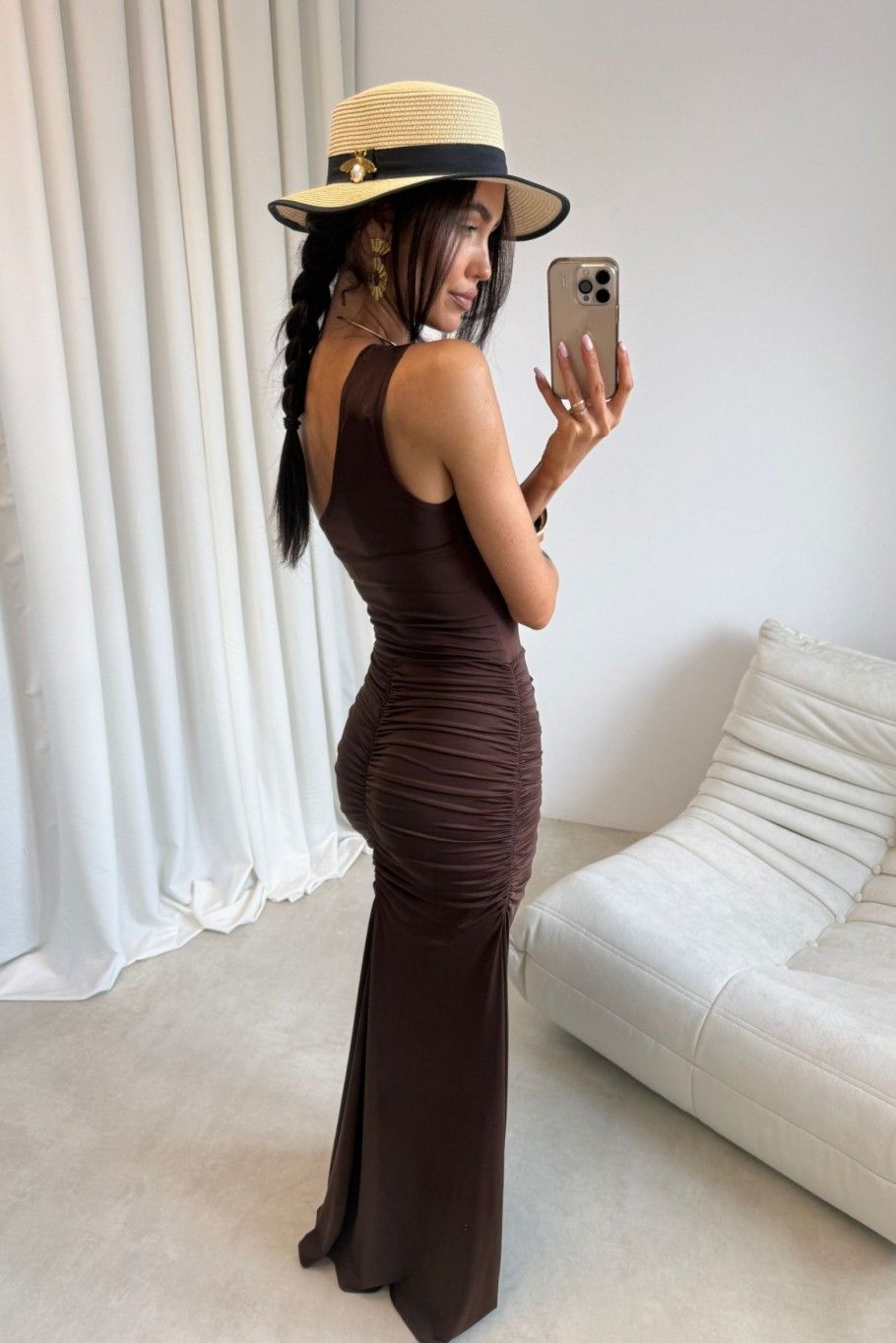 Maxikleid in Braun