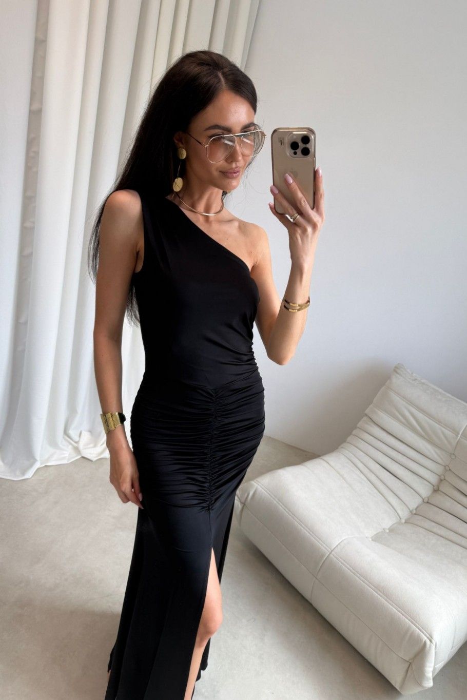 Schwarzes Maxikleid