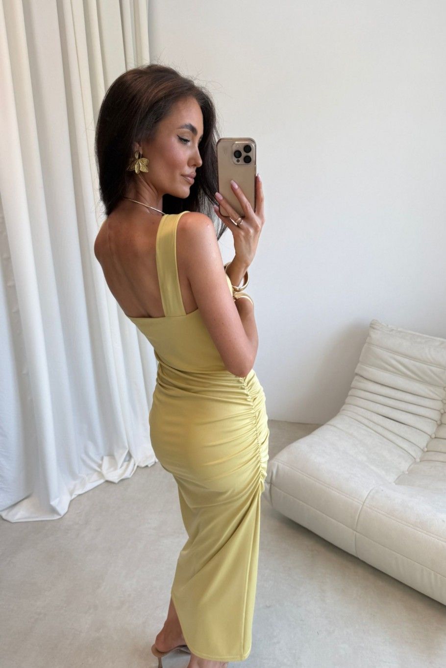 Midi-Kleid Zoya in Gelb