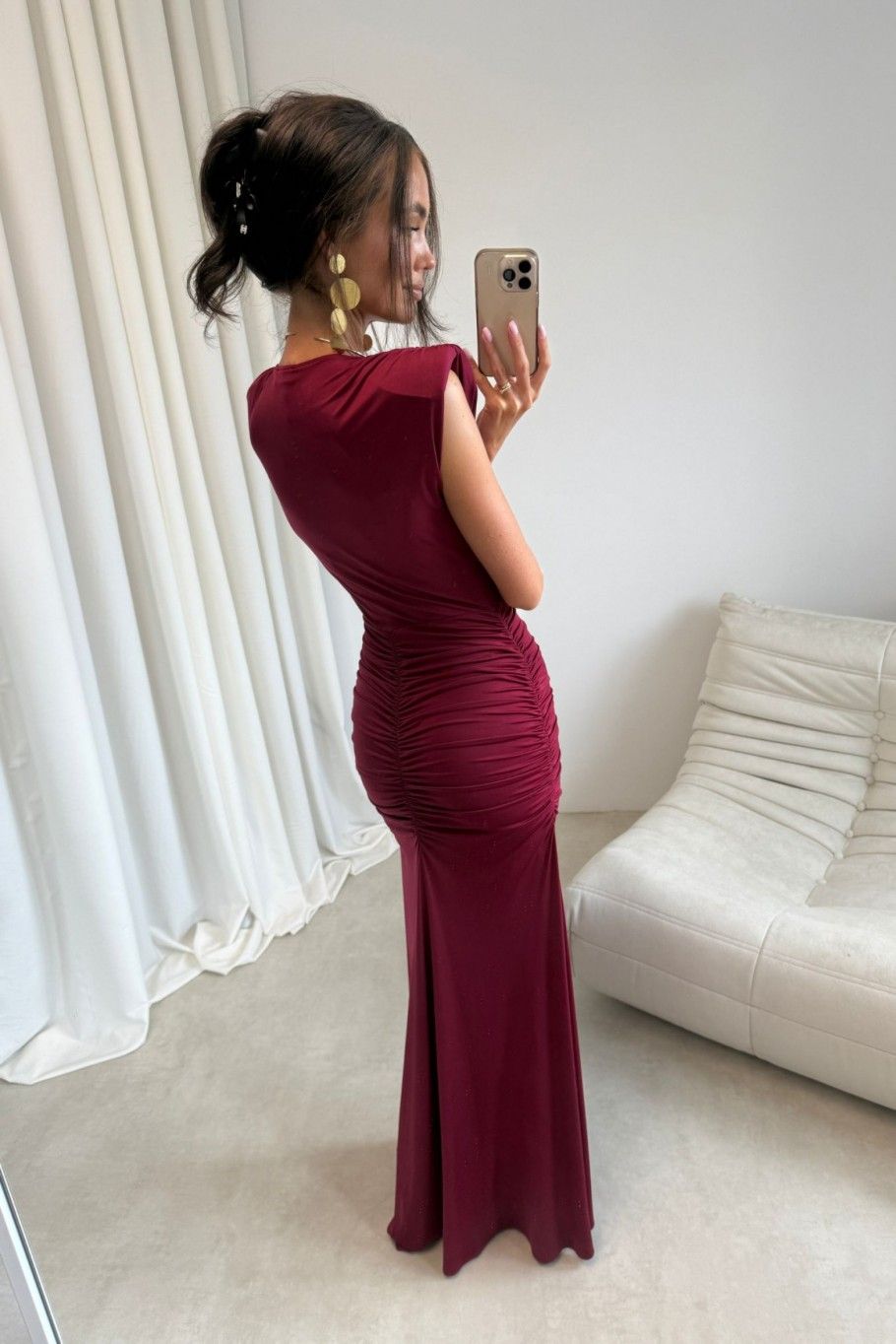 Noelia – Maxi-Kleid in Bordeaux