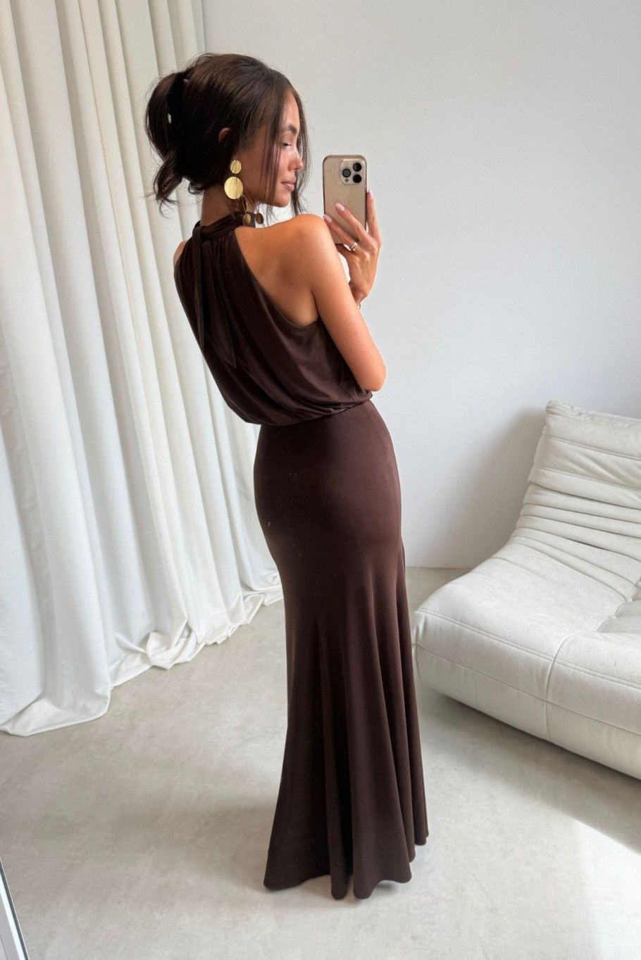 Maxikleid in Braun