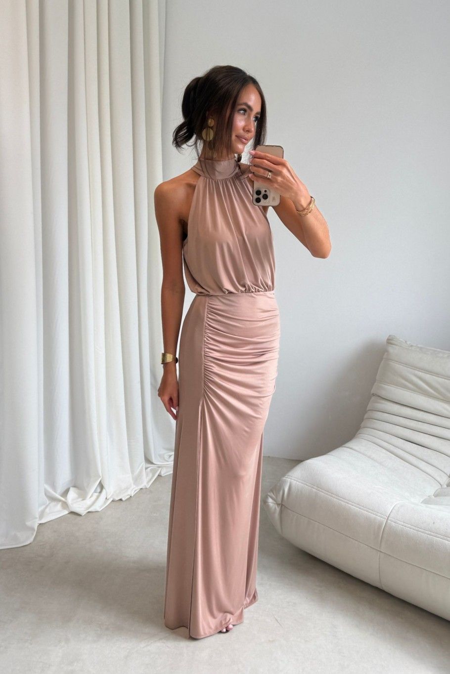 Maxikleid in Cappuccino-Farbe