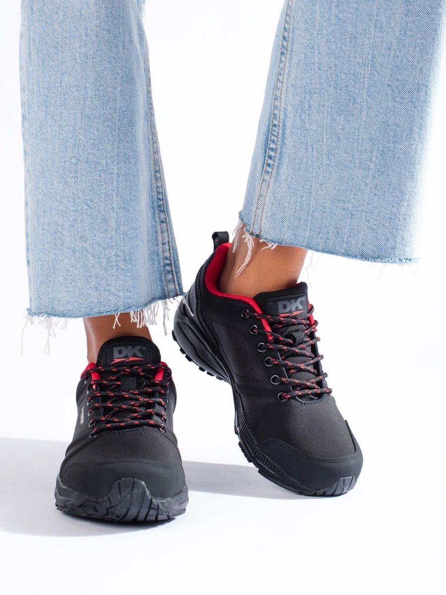 Damen Trekking Schuhe DK in Schwarz-Rot