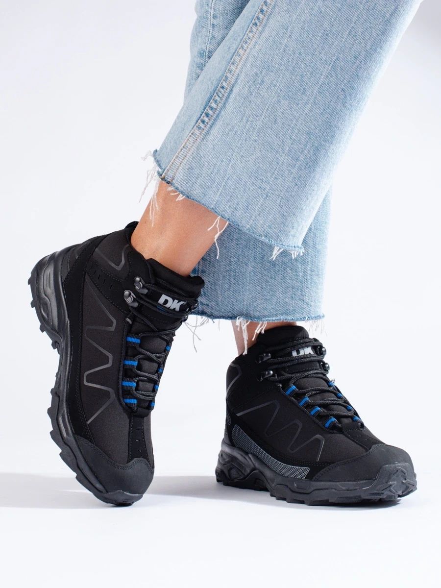 Damen schwarze Trekking-Sportschuhe mit hohem Schaft