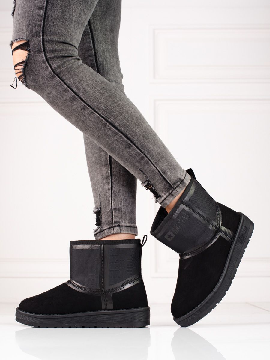 Schwarze Wildleder Damen Schneestiefel BIG STAR