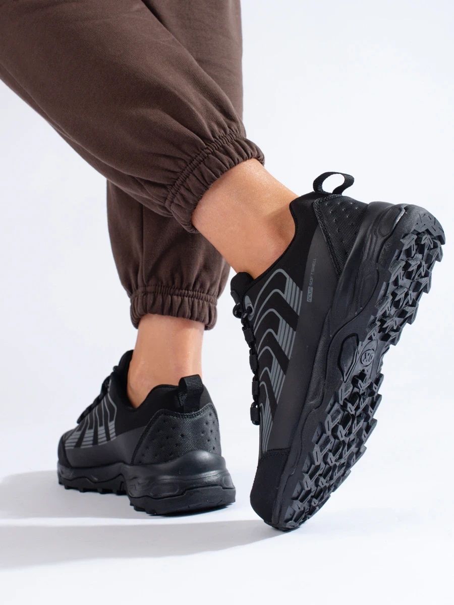 Damen Trekking Schuhe DK Softshell Schwarz