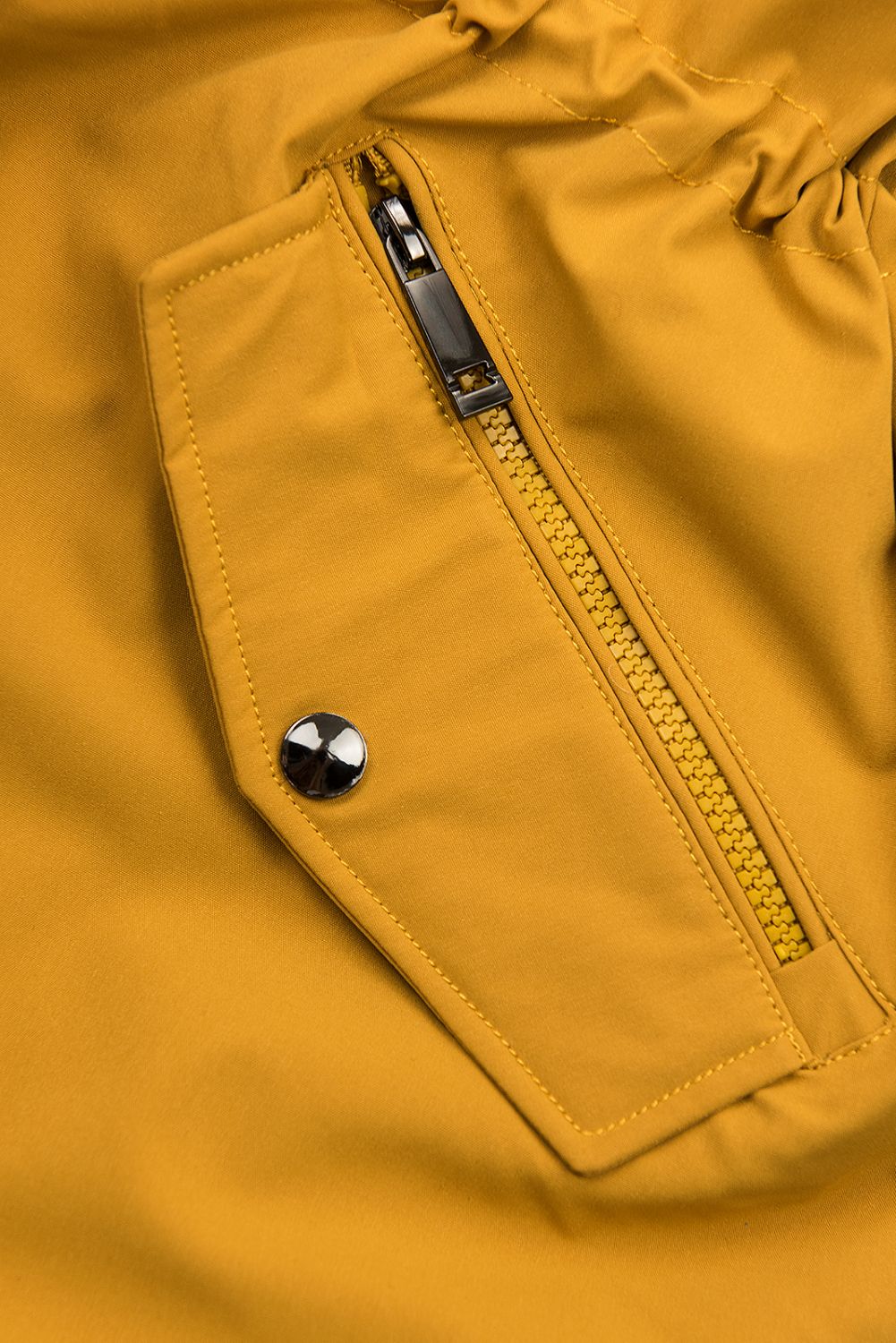 Winter Parka mit abnehmbaren Fellimitat gelb