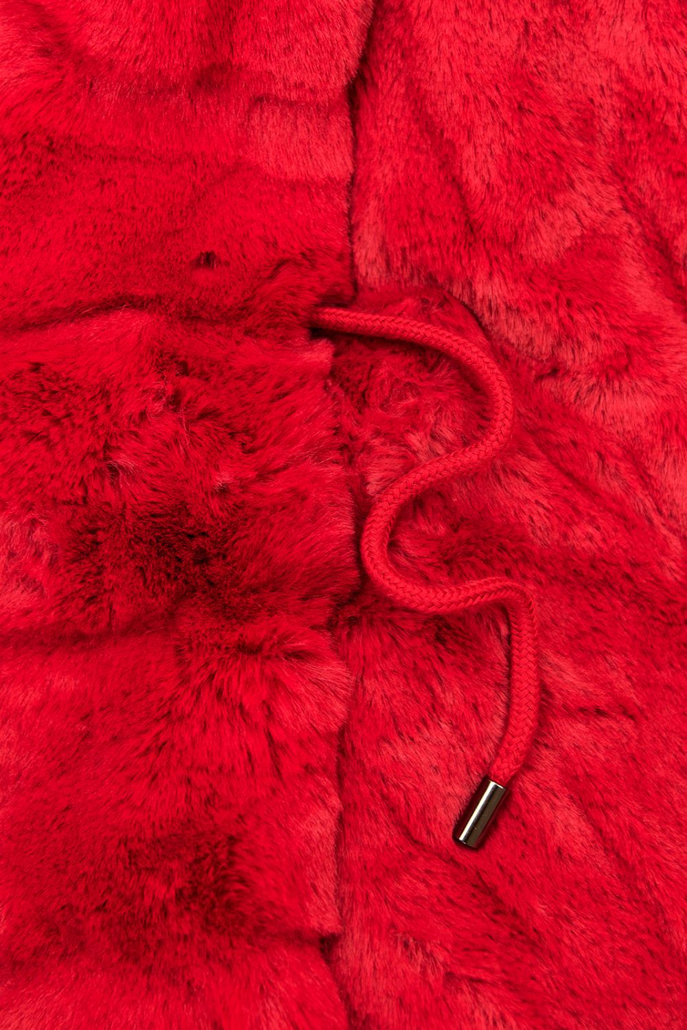 Winter Parka mit abnehmbaren Fellimitat rot