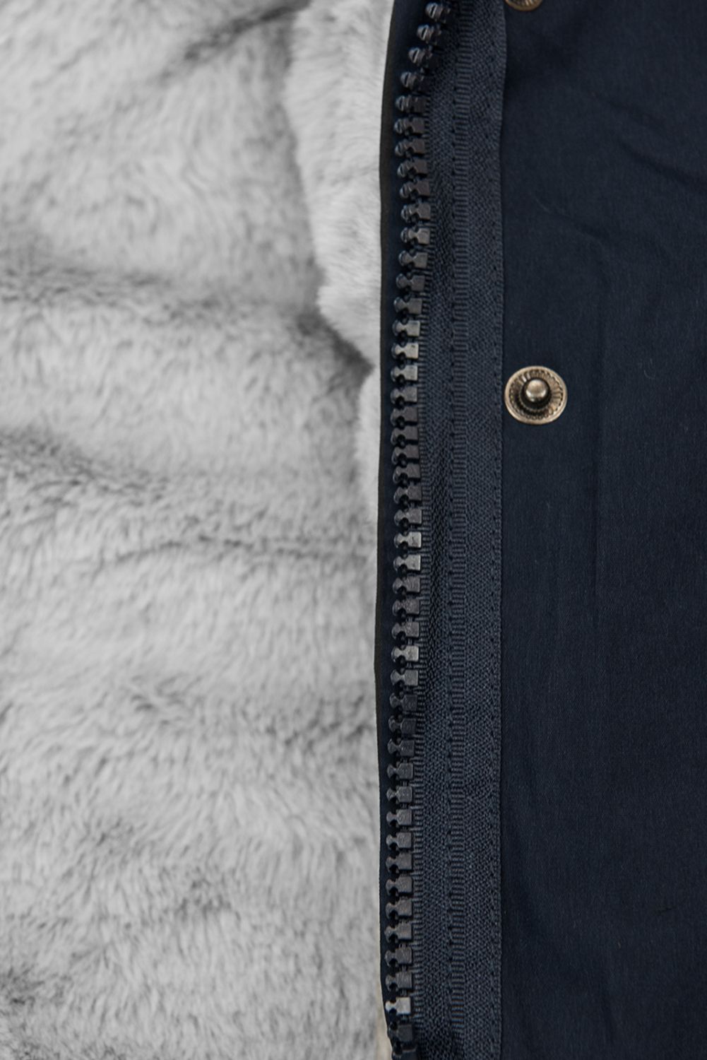 Winter Parka mit abnehmbaren Fellimitat dunkelblau