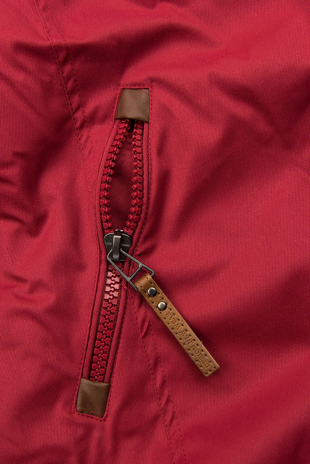 Winterparka mit Kunstfell-Kapuze weinrot/grau