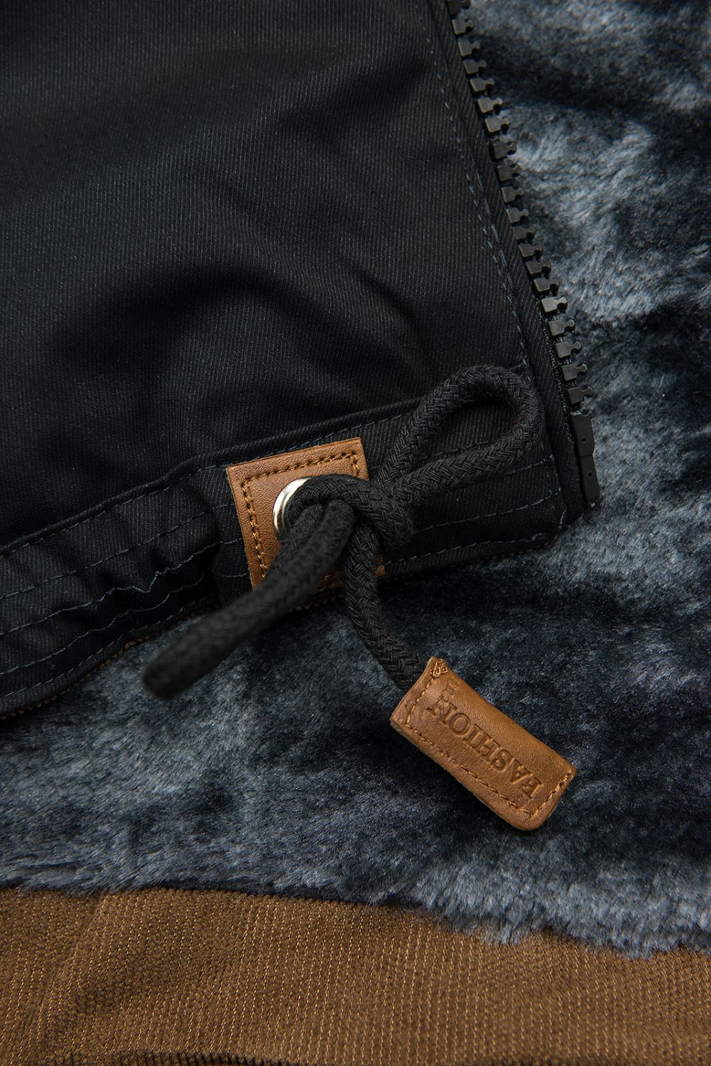 Winterparka mit Kunstfell-Kapuze schwarz/grau