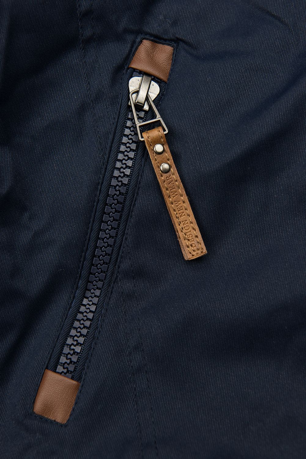 Winterparka mit Kunstfell-Kapuze dunkelblau/grau