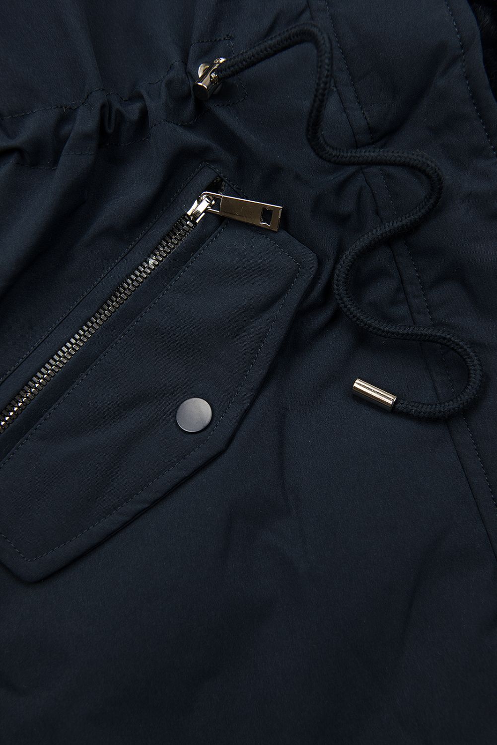 Winterparka mit Kunstfellkapuze dunkelblau