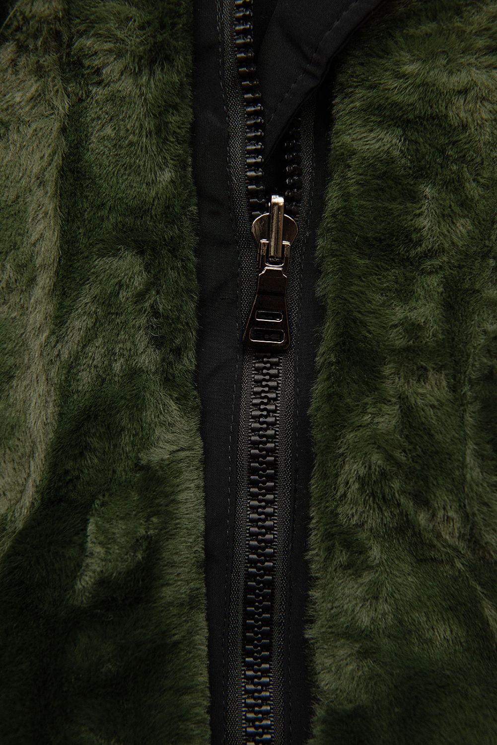 Winterparka auf beiden Seiten tragbar Schwarz