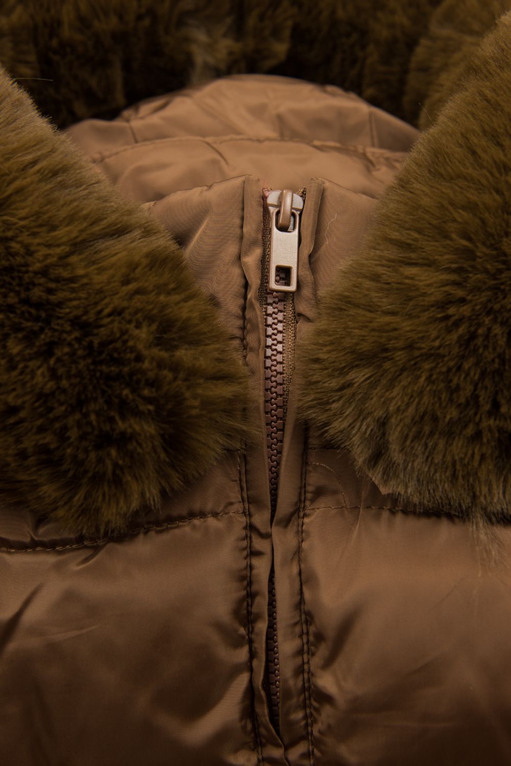 Steppjacke für Winter cognac braun