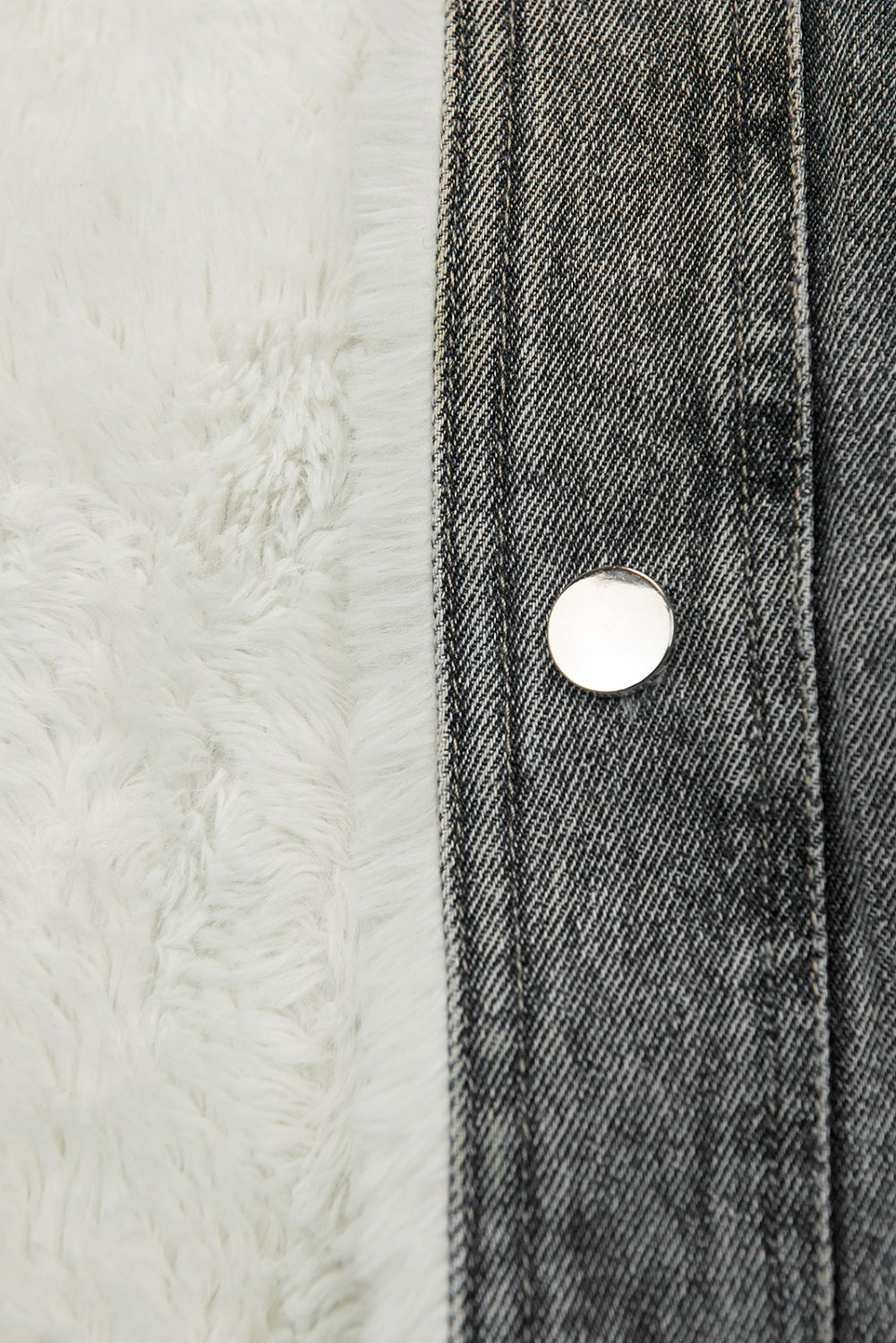 Jeansjacke mit kuscheligem Fellimitat grau/weiß