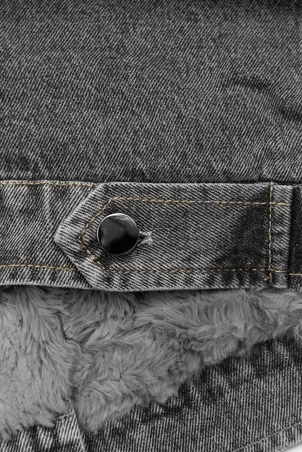 Jeansjacke mit kuscheligem Fellimitat grau/grau