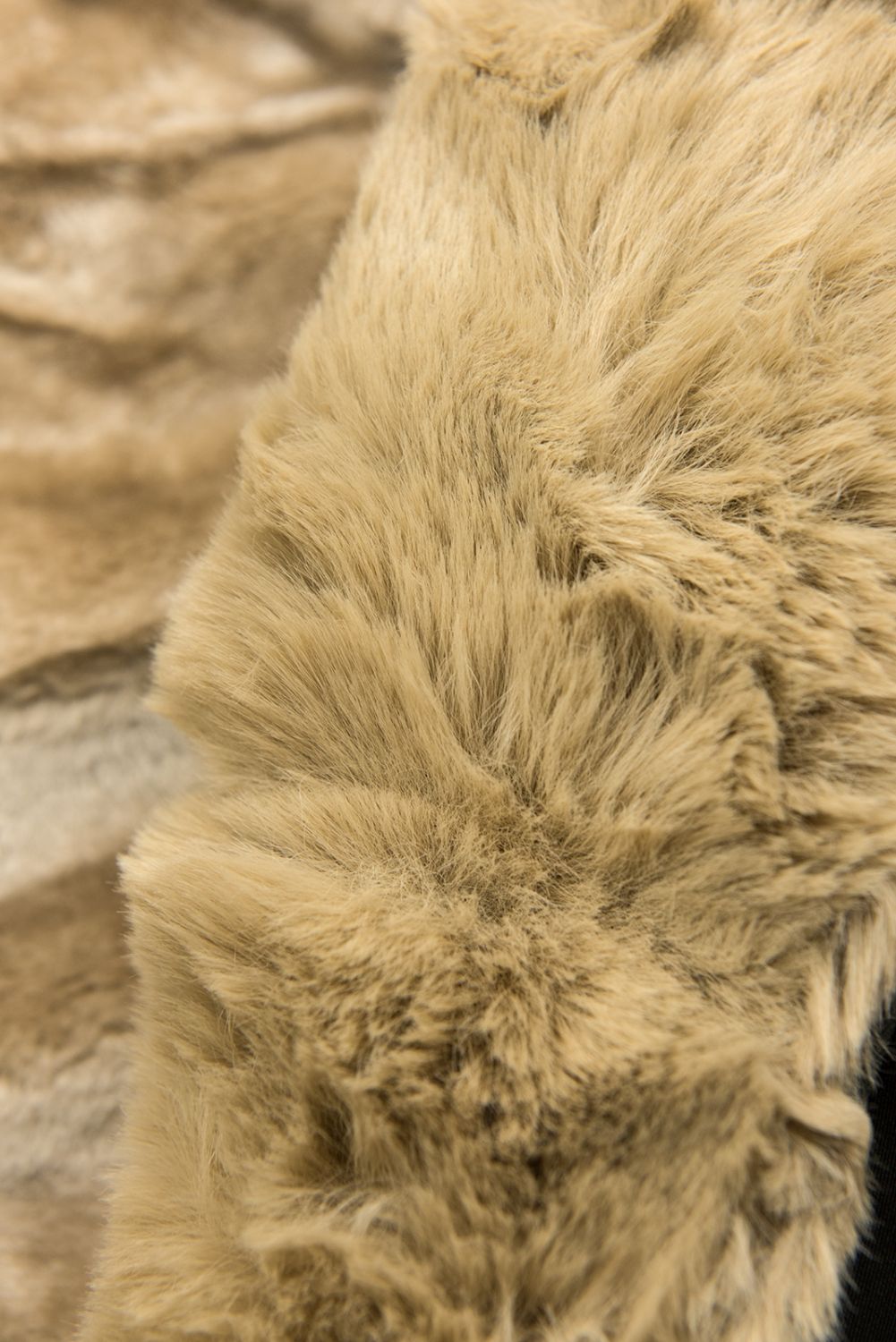 Parkajacke mit Kunstpelz Saum khaki/beige