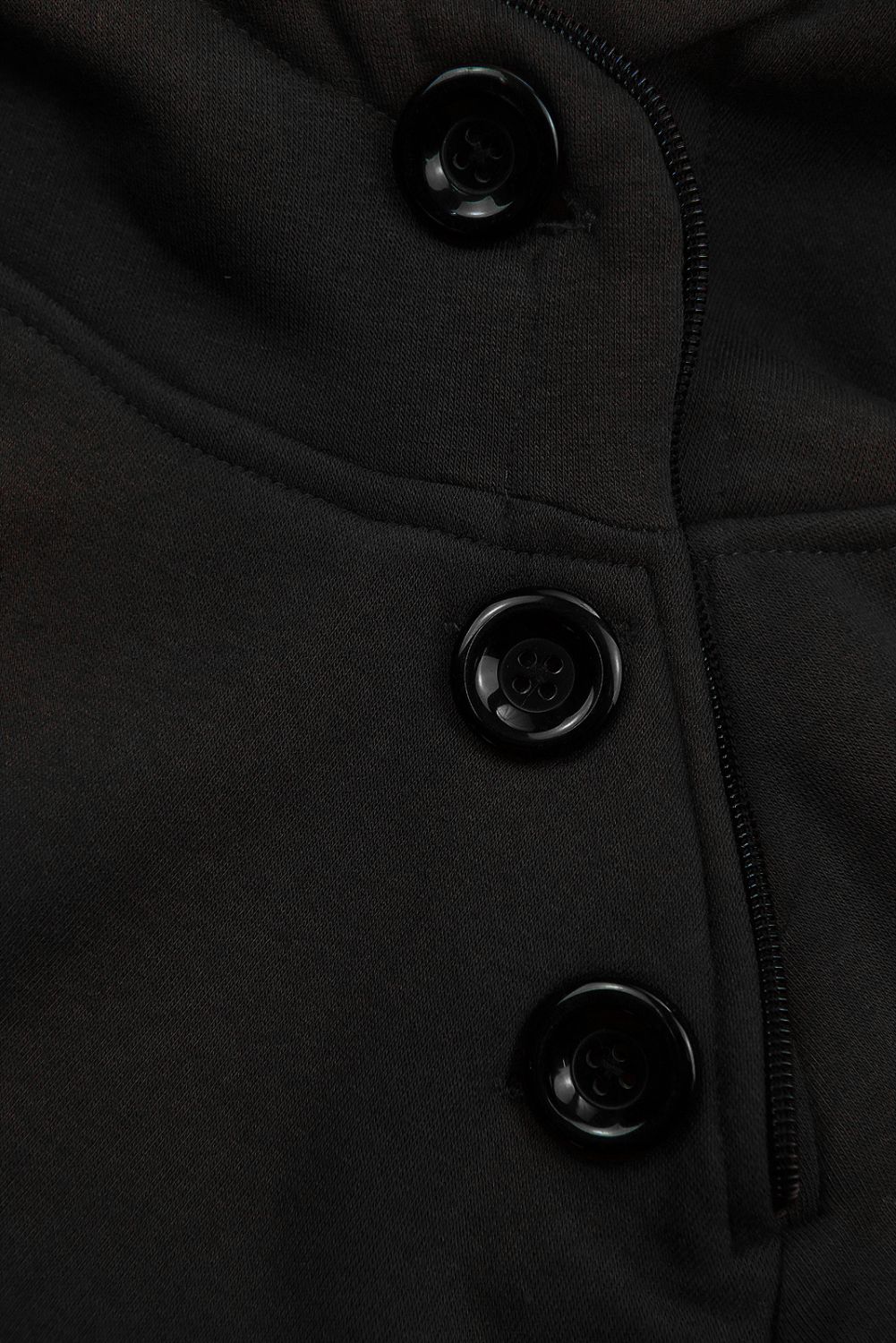 Verlängerte Sweatshirt/Sweatkleid mit Kapuze schwarz