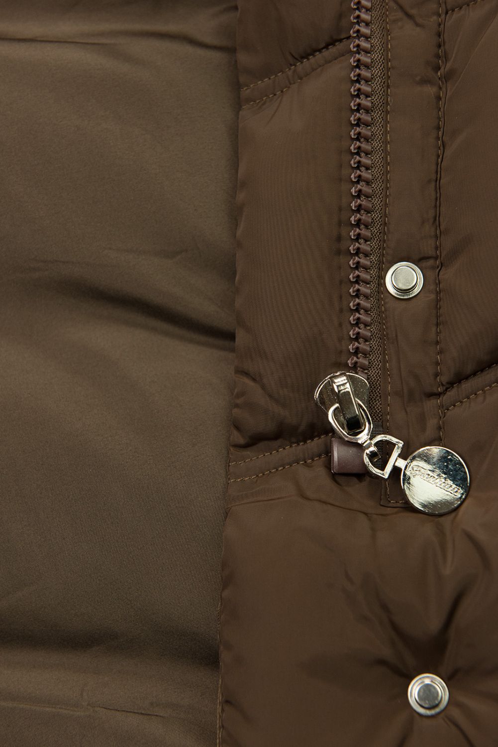 Winterjacke mit Gürtel und Kunstfell Braun