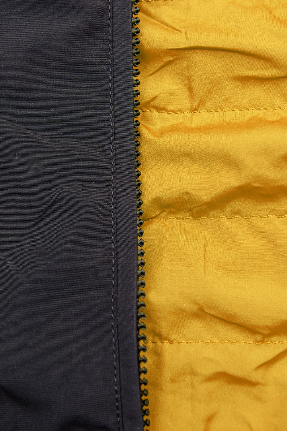 Beidseitig tragbare Frühlings-Wendeparka dunkelblau/gelb