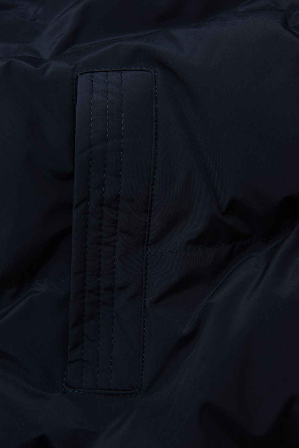 Lange Steppweste mit Kapuze Dunkelblau