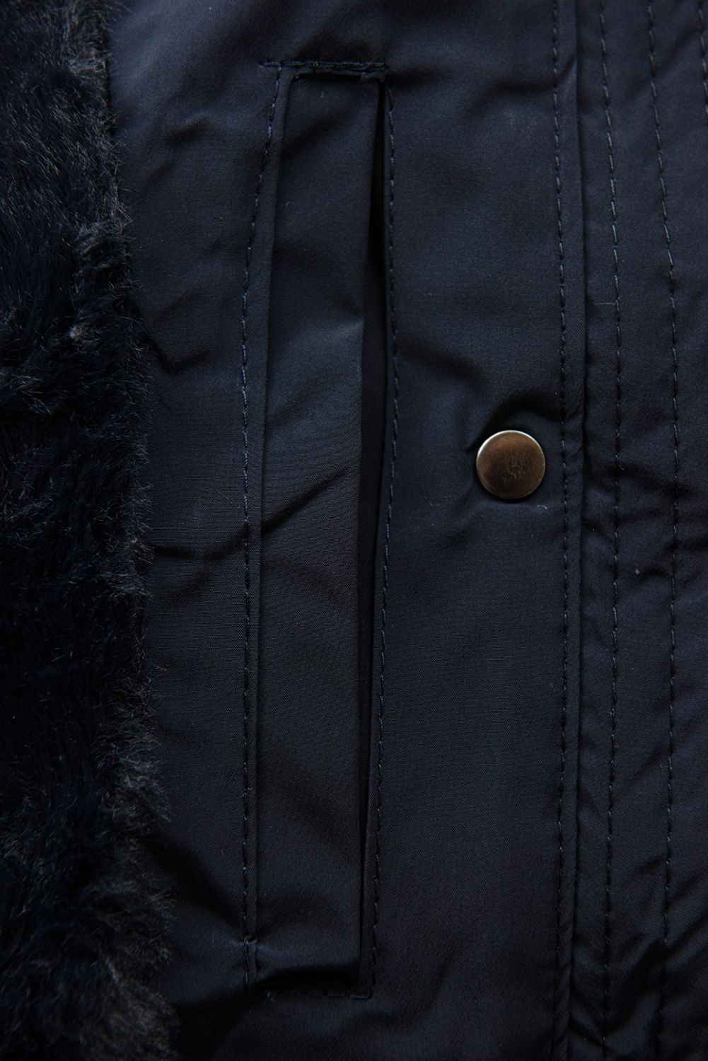 Winterjacke mit großer Kapuze Dunkelblau