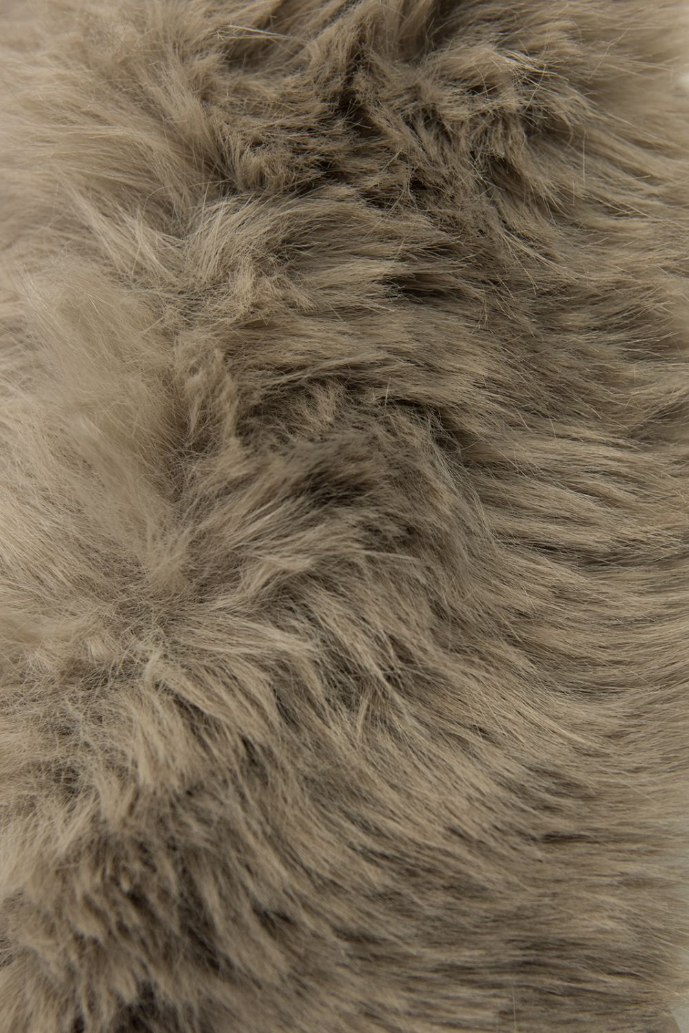 Dunkelbeige Steppjacke mit Kunstpelz