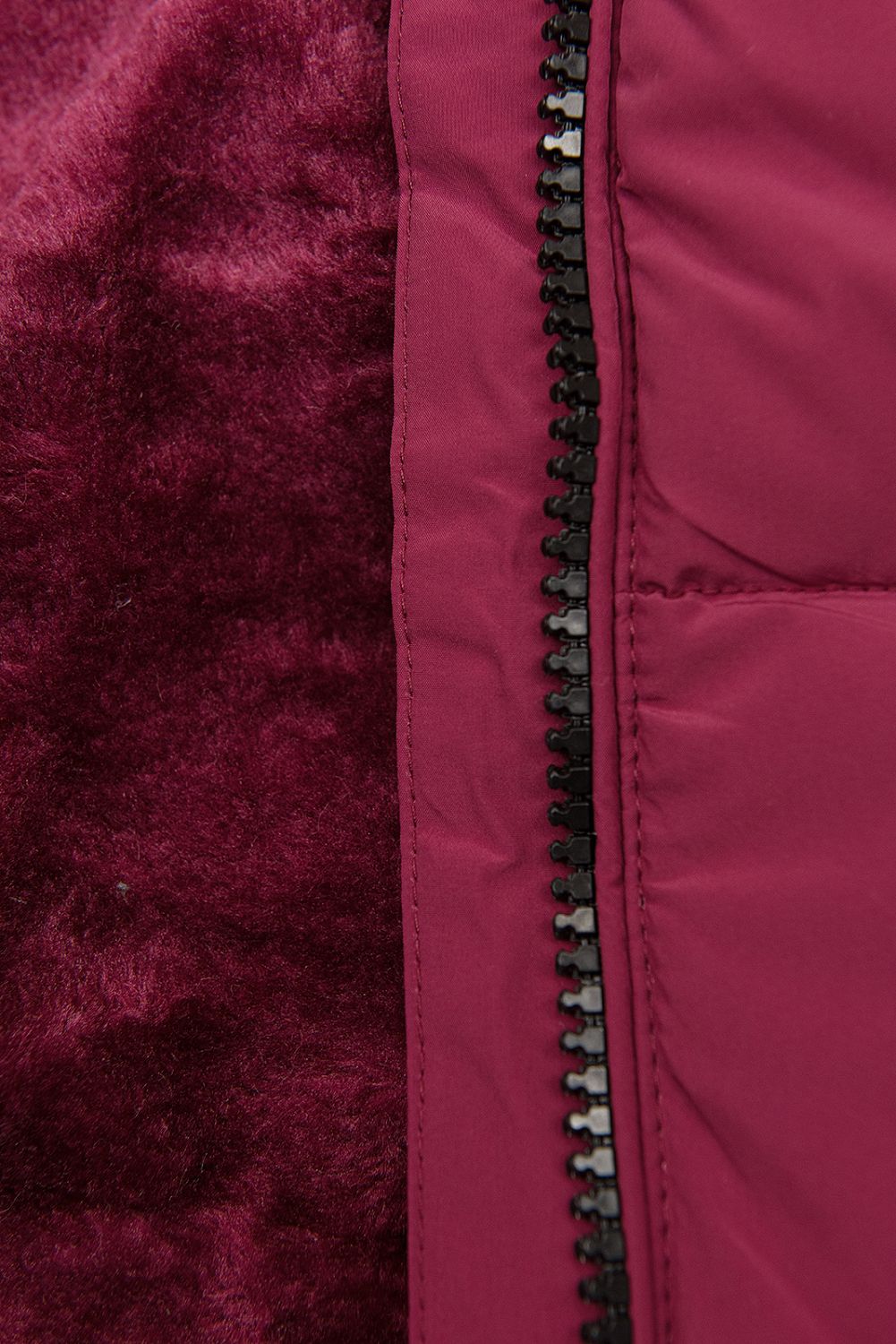 Winterjacke mit warmem Teddyfell weinrot