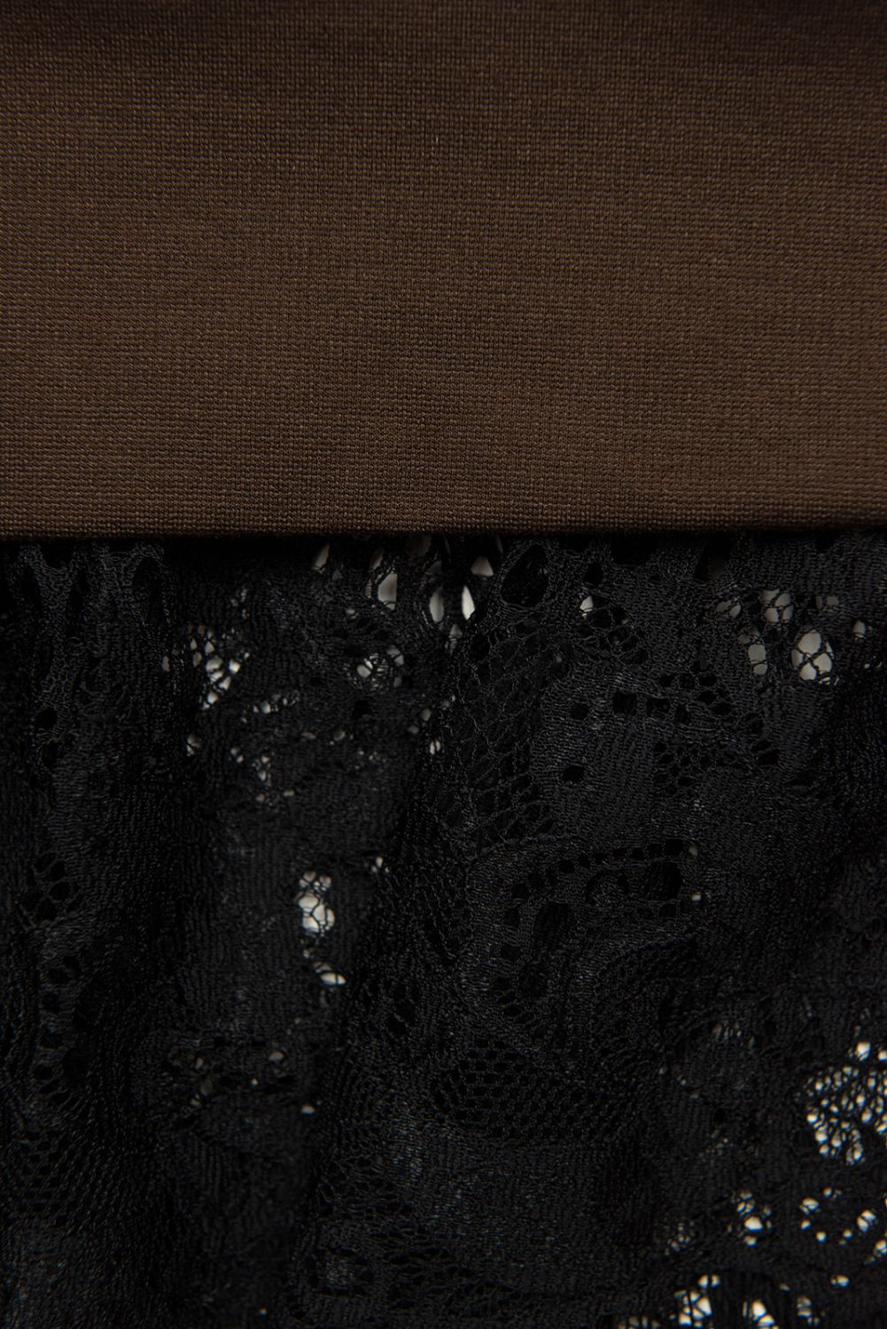 Sweatshirtkleid mit Spitze Braun