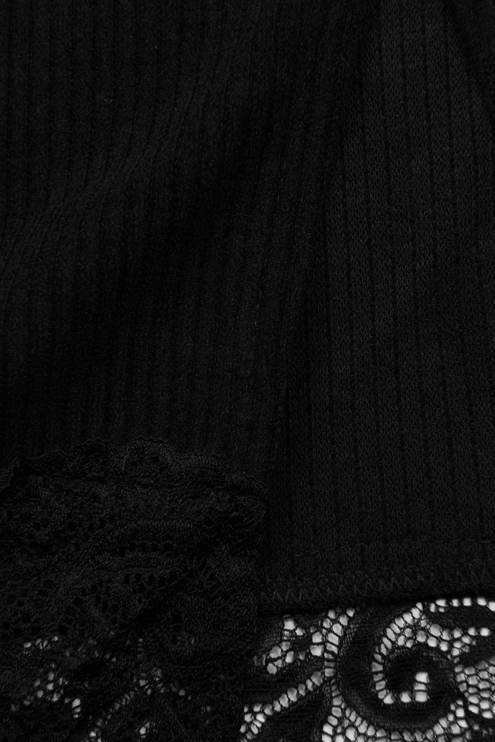 Midikleid mit Spitze Schwarz