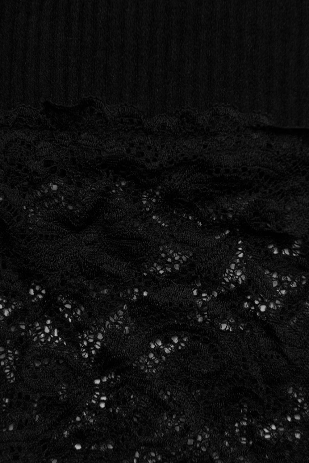 Midikleid mit Spitze Schwarz