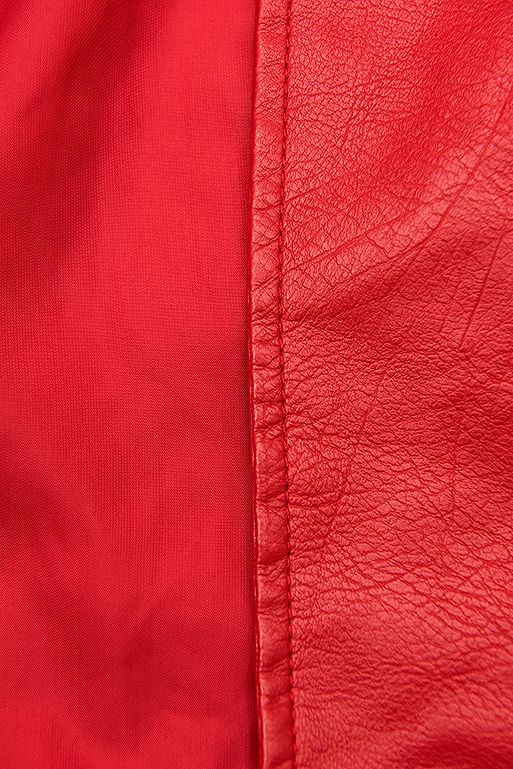 Lederimitatjacke im Biker-Look rot