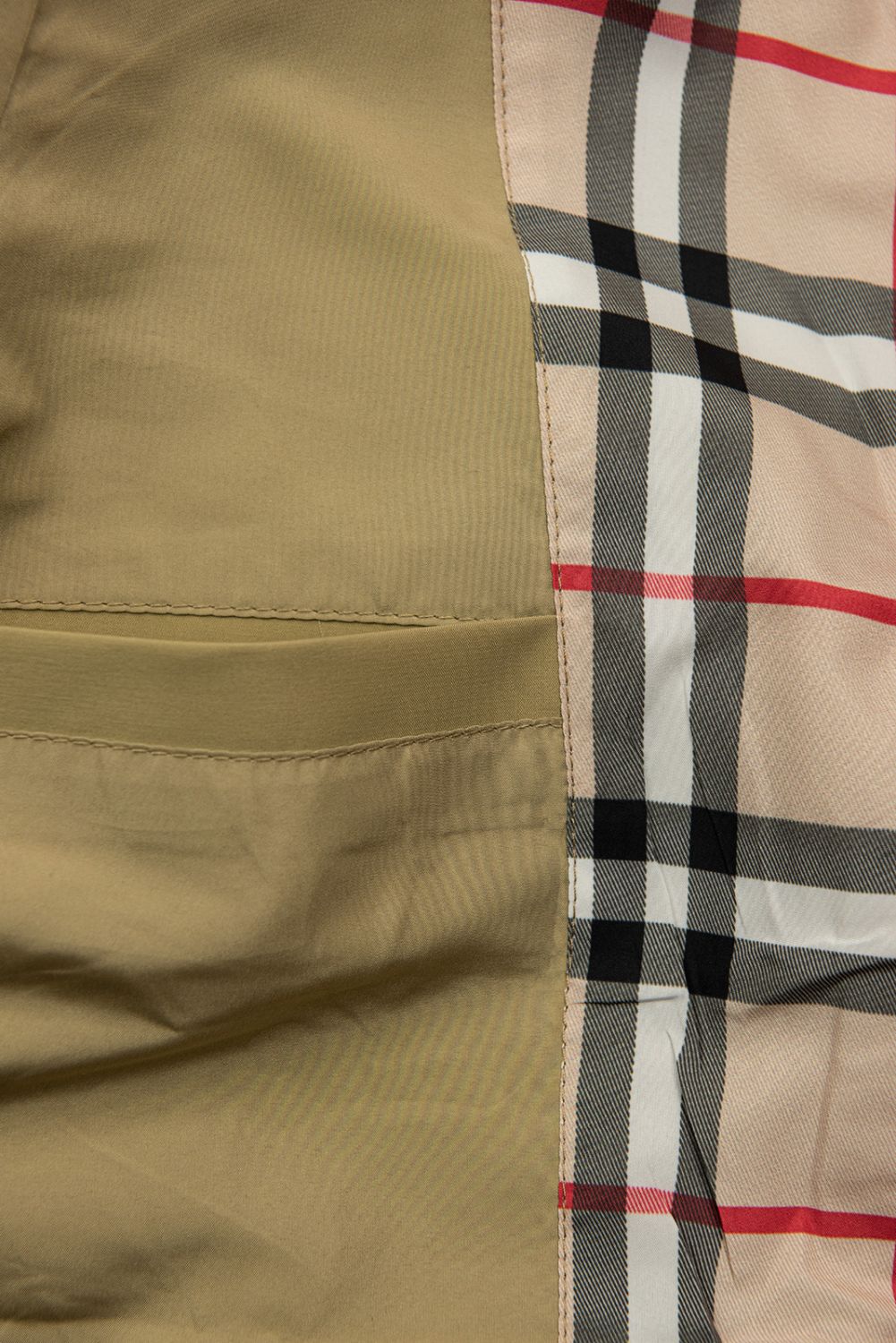 Trenchcoat mit Karo-Details Sandbraun
