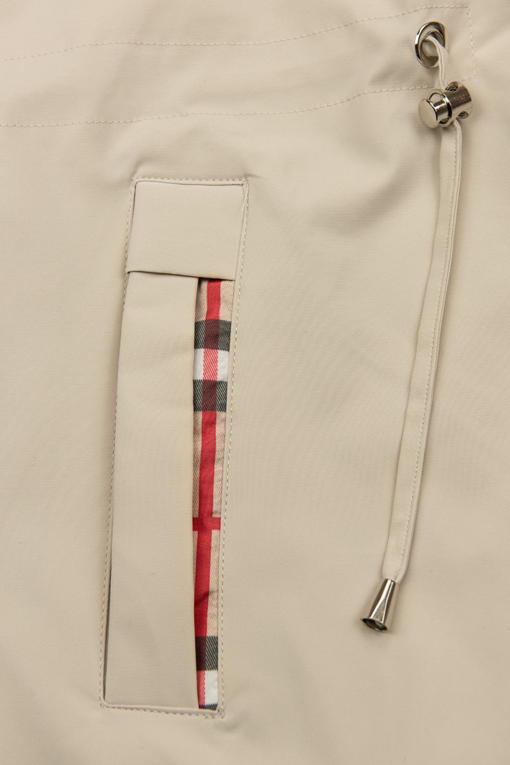Trenchcoat mit Karo-Details Ecru