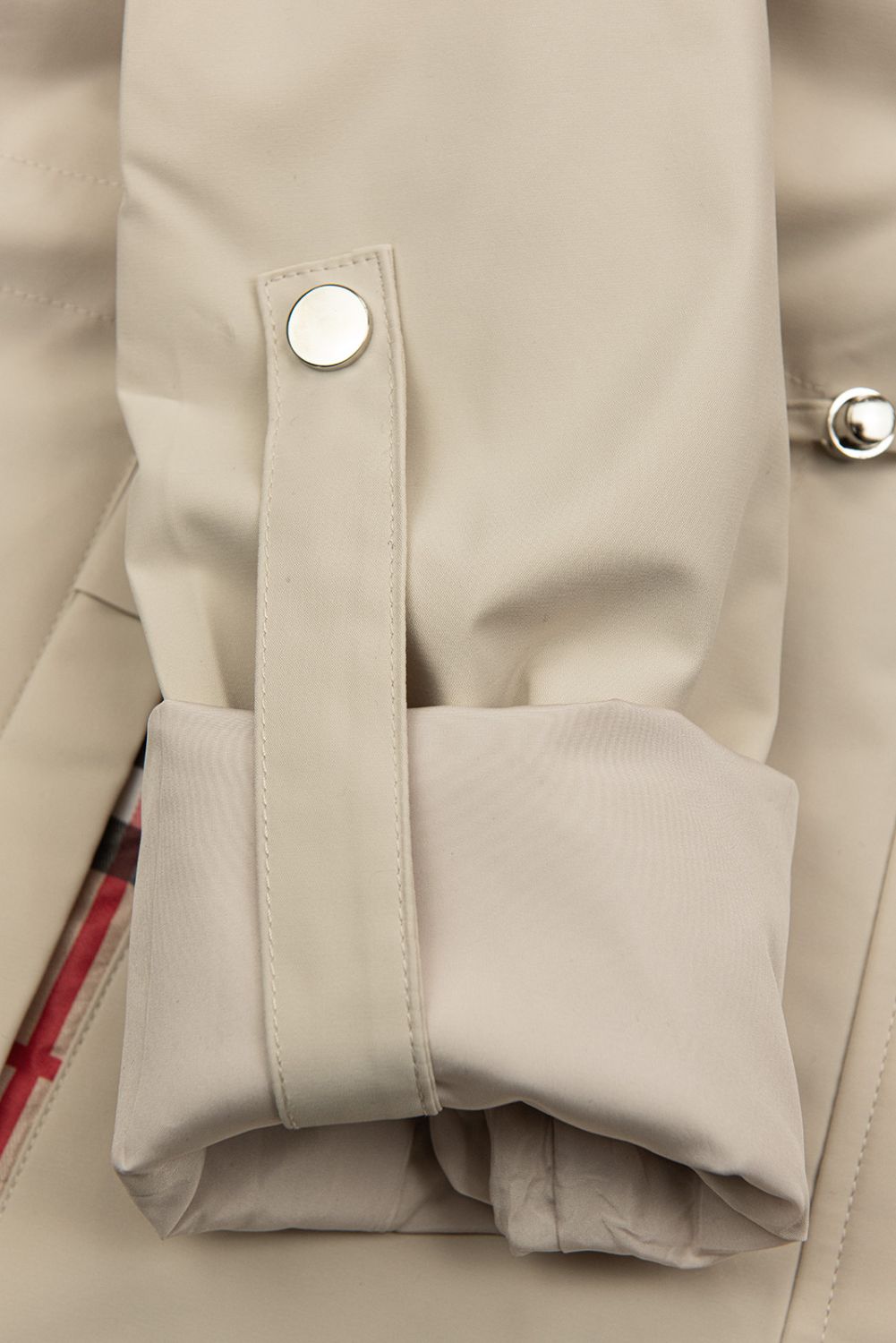 Trenchcoat mit Karo-Details Ecru