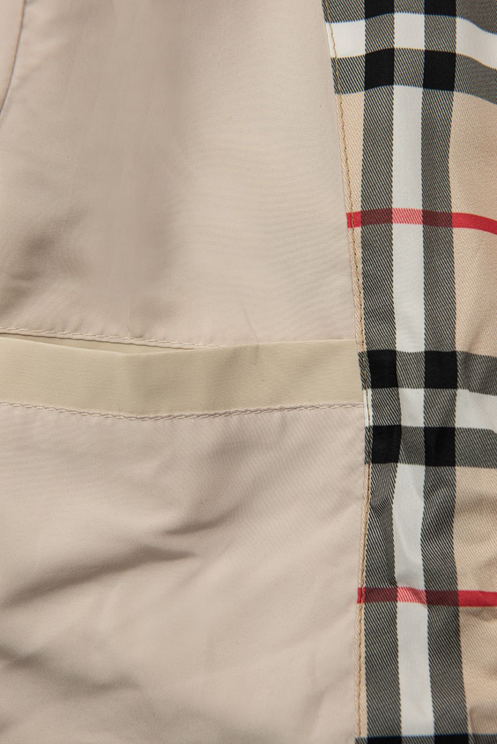 Trenchcoat mit Karo-Details Ecru